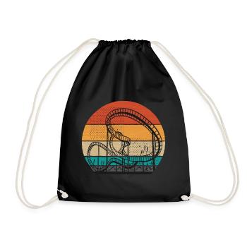 Roller Coaster Adrenaline Amusement Park Gift - Drawstring Bag - black - Front