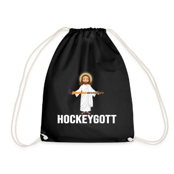 hockey hockeystick fieldhockey field hockeygott - Drawstring Bag - black - Front