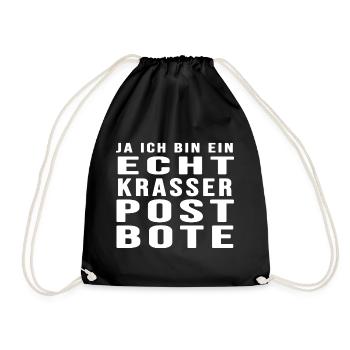 briefträger postbote post - Turnbeutel - Schwarz - Vorne