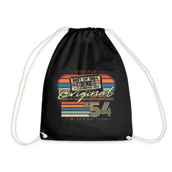 Original 1954 Vintage Birthday Vintage Retro - Drawstring Bag - black - Front