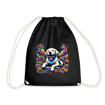 Labrador Harmonica Symphony - Drawstring Bag - black - Front