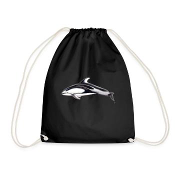 White flank dolphin - Lagénorhynque - Lag - Drawstring Bag - black - Front