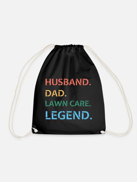 Husband Dad Lawn Care Legend - Drawstring Bag - black