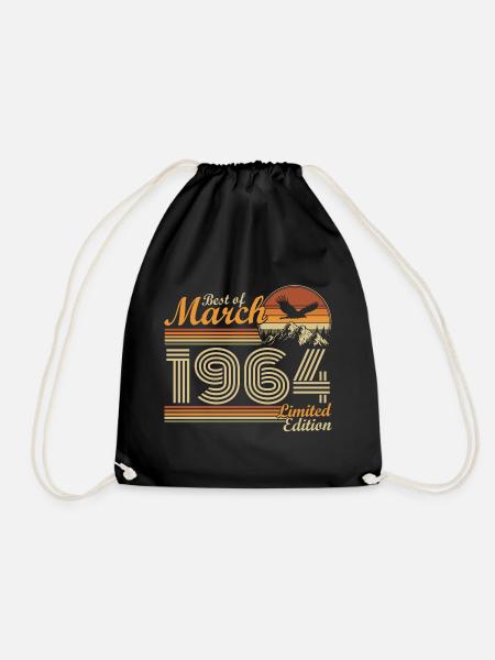 März 1964 Jahrgang geboren Geburtstag Geschenkidee - Turnbeutel - Schwarz