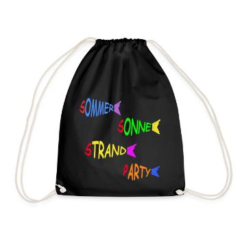 Summer Sun Beach Party Pisces - Drawstring Bag - black - Front