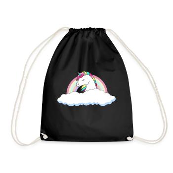 Unicorn above the clouds - Drawstring Bag - black - Front