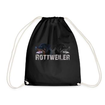 Rottweiler, dog sports, dog head, service dog, dog, - Drawstring Bag - black - Front