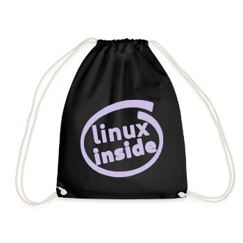 LINUX INSIDE TUX PROGRAMMER LOGO NERD GIFT - Sac de sport léger - noir - Devant