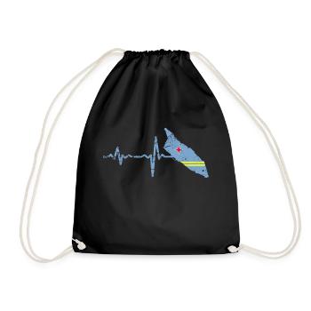 Heartbeat Aruba gift - Drawstring Bag - black - Front