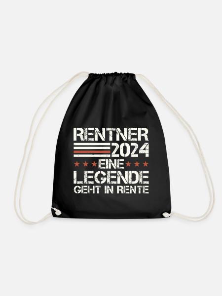 Rentner 2024 Rente Ruhestand 2024 Geschenk - Turnbeutel - Schwarz