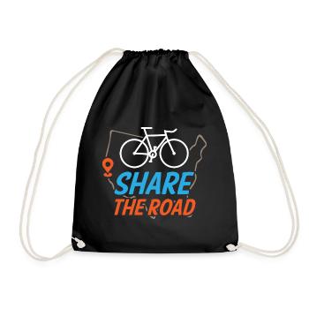 Share The Road - Turnbeutel - Schwarz - Vorne