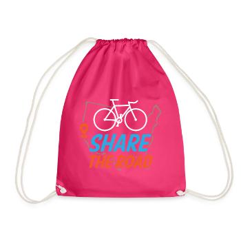Share The Road - Drawstring Bag - fuchsia - Front