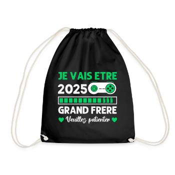 Grand Frère 2025 Annonce Naissance Geek Gamer - Sac de sport léger - noir - Devant