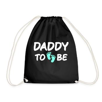 daddy to be gifts for expectant fathers daddy blue - Drawstring Bag - black - Front