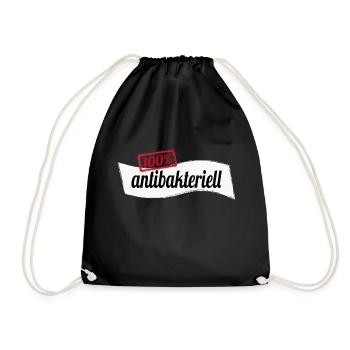 100% antibakteriell gegen Krankheit Geschenk - Turnbeutel - Schwarz - Vorne