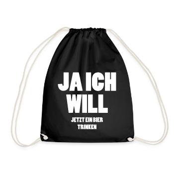 JGA Hochzeit Lustiger Bier Spruch - Turnbeutel - Schwarz - Vorne