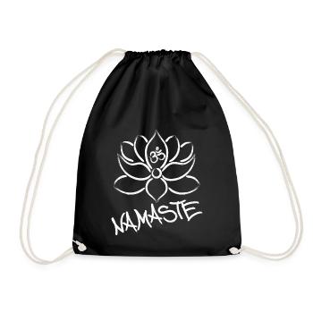 Yoga lotus flower meditation lotus flower - Drawstring Bag - black - Front