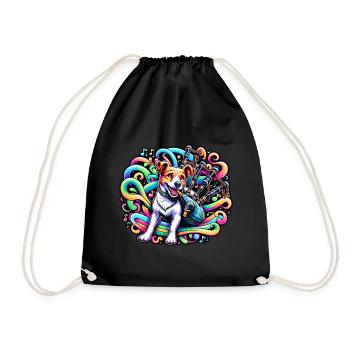 Sound Wave Fidelity: Bagpipe Melody - Drawstring Bag - black - Front
