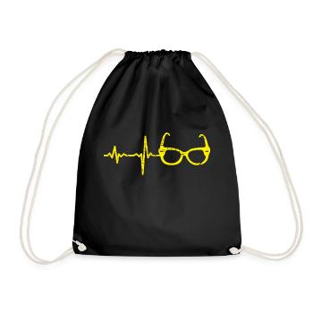 Geschenk Heartbeat Optiker 01 - Turnbeutel - Schwarz - Vorne
