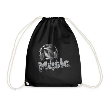 Musique Chanteur chanteuse micro cadeau - Sac de sport léger - noir - Devant