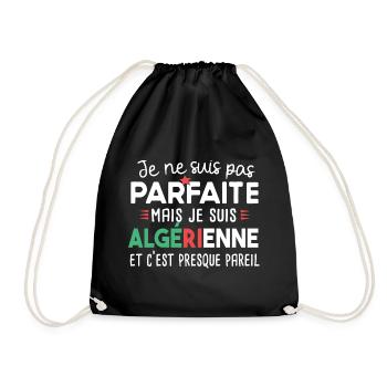 Algérienne femme. Algérie. Cadeau t-shirt pays - Sac de sport léger - noir - Devant
