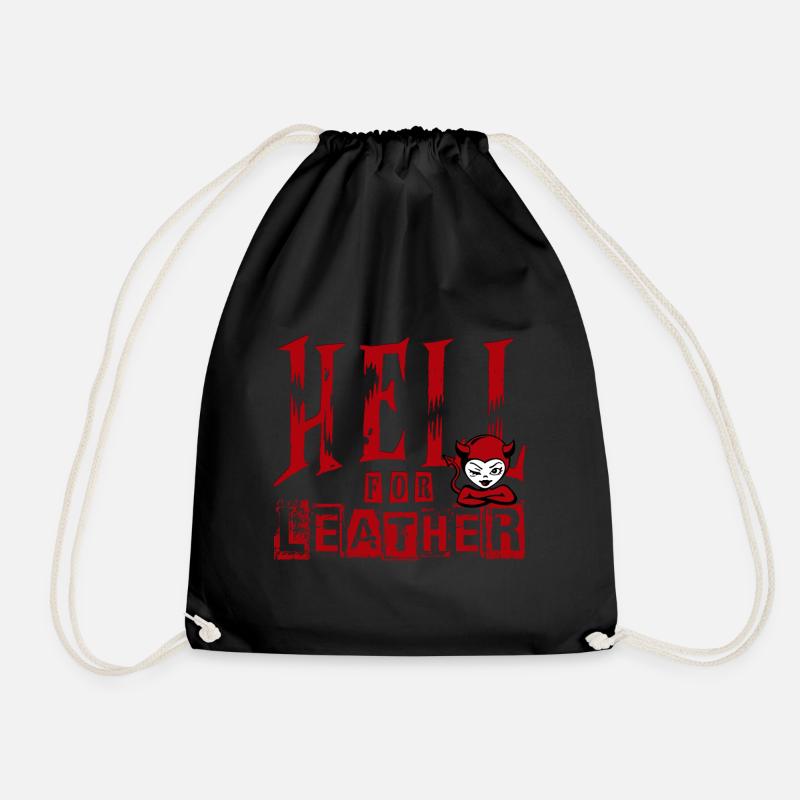 hell for leather - Drawstring Bag - black