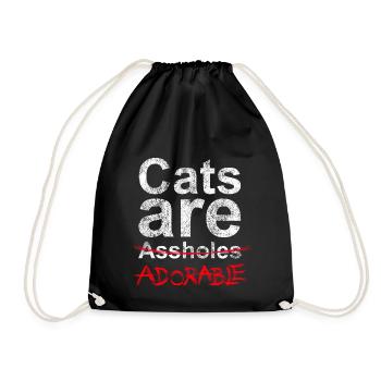Cats are…. - Drawstring Bag - black - Front
