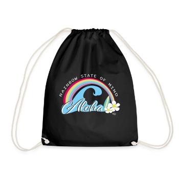 aloha Regenbogen - Turnbeutel - Schwarz - Vorne