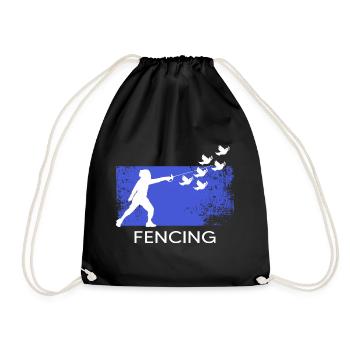 fencing fencing foil epee sport fencing - Drawstring Bag - black - Front