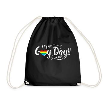 Gay Shirt Gay Day Shirt USA - Turnbeutel - Schwarz - Vorne
