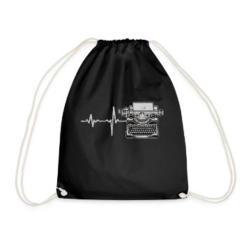 Cadeau machine à écrire Heartbeat - Sac de sport léger - noir - Devant