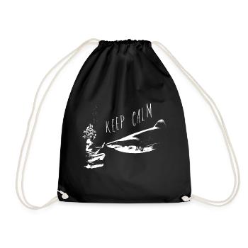 Keep Calm - Shark Edition - Drawstring Bag - black - Front