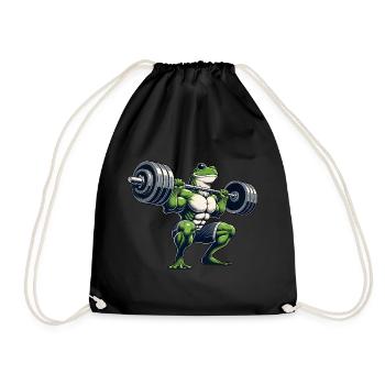 Grenouille avec haltères d’entraînement physique - Sac de sport léger - noir - Devant