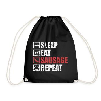 sausage - Drawstring Bag - black - Front