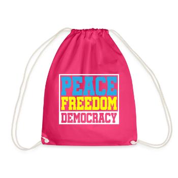 | changeable de couleur Paix Liberté Démocratie - Sac de sport léger - fuchsia - Devant