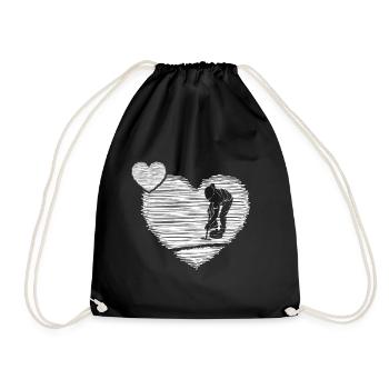 Curling curling curling stone curling sport - Drawstring Bag - black - Front