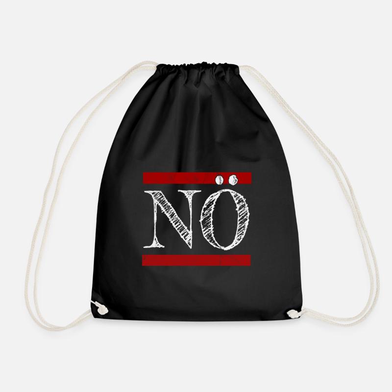Nö Nope Neinsager Lifestyle Statement - Turnbeutel - Schwarz