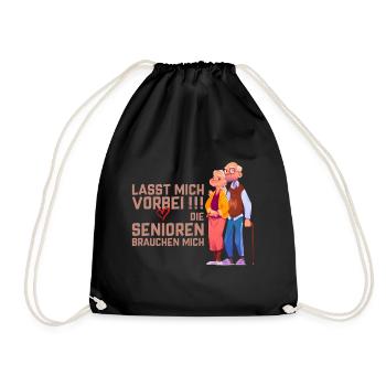 Vorbei Senioren brauchen Pfleger - Turnbeutel - Schwarz - Vorne