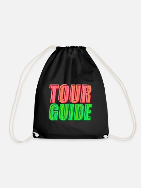 Tour Guide | Entdecke die Welt mit Stil - Turnbeutel - Schwarz