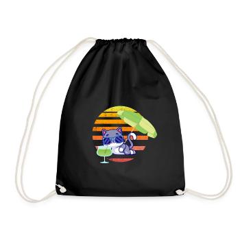 Cat in vintage look - Drawstring Bag - black - Front