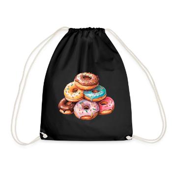 Berg Donuts | Donut Mountain - Turnbeutel - Schwarz - Vorne