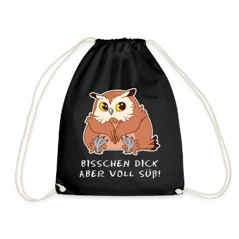 Bisschen dick aber voll süß! - Turnbeutel - Schwarz - Vorne