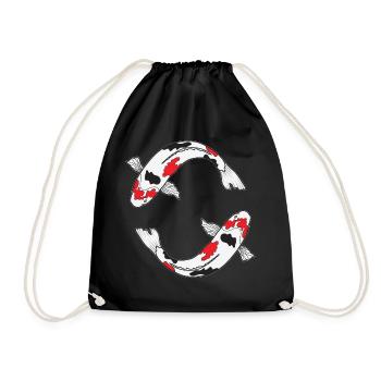 Sanke Koi-Fischdesign für Koi-Teich-Besitzer - Turnbeutel - Schwarz - Vorne
