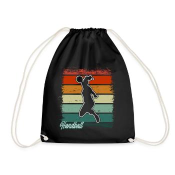 Handball Handball Player Women Handball - Drawstring Bag - black - Front