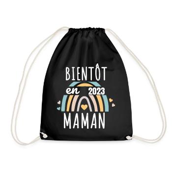 Maman en 2023 annonce naissance cadeau femme - Sac de sport léger - noir - Devant