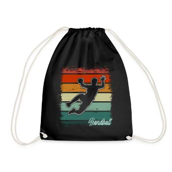 Handball Handballer - Turnbeutel - Schwarz - Vorne