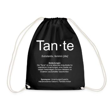 Definition Tante Geschenk-Idee - Turnbeutel - Schwarz - Vorne