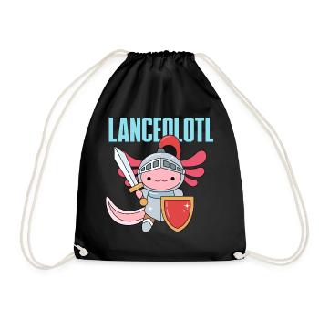 Lanceolotl Pun Design for Axolotl Lovers - Drawstring Bag - black - Front