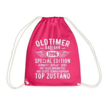 1996 Jahrgang Geburtstag Vintage Retro Geschenk - Drawstring Bag - fuchsia - Front