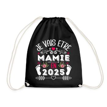 Mamie 2025 annonce naissance cadeau grand-mère - Sac de sport léger - noir - Devant